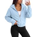 Trendy Queen Womens Zip Up Hoodies Cropped Jackets Fall Clothes 2026
