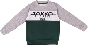 trendy world printed round neck casual boys  girls grey sweater