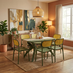 TrendyLivings 6 Seater Dining Table Set for