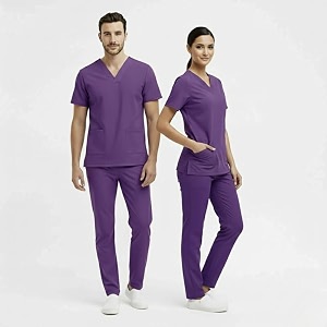 trendyuniform unisex regular fit polyester cotton scrub suit for componder v-neck top and drawstring pant half sleeves hospital uniform for doctors nurses and dentist ot