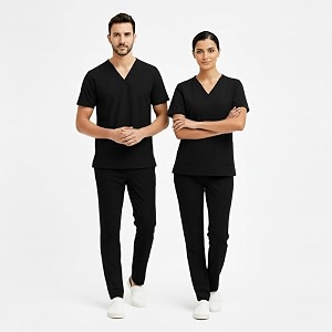 trendyuniform unisex regular fit polyester cotton scrub suit for componder v-neck top and drawstring pant half sleeves hospital uniform for doctors nurses and dentist ot