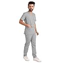 TrendyUniform Unisex Regular Fit Polyester Cotton Scrub Suit for Componder| V-Neck Top and Drawstring Pant |Half Sleeves Hospital Uniform for Doctors, Nurses and Dentist, OT