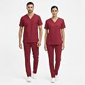 TrendyUniform Unisex Regular Fit Polyester Cotton Scrub Suit for Componder| V-Neck Top and Drawstring Pant |Half Sleeves Hospital Uniform for Doctors, Nurses and Dentist, OT