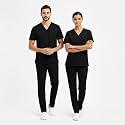 TrendyUniform Unisex Regular Fit Polyester Cotton Scrub Suit for Componder| V-Neck Top and Drawstring Pant |Half Sleeves Hospital Uniform for Doctors, Nurses and Dentist, OT