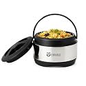 Trendz 1000ml (1 Litre) Stainless Steel Insulated Casserole with Double Wall PUF Insulation | Advanced PUF Thermal Insulation for Long-Lasting Heat | Airtight Leak-Resistant Lid | Food Grade Steel Food Server (Silver) Heavy-D