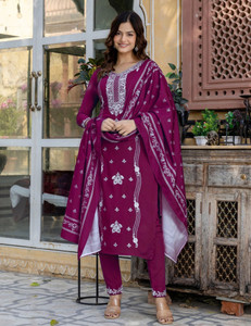 Trendz Tycoon Embroidered Kurta Salwar Dupatta