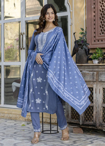 Trendz Tycoon Embroidered Kurta Salwar Dupatta