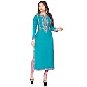 Women39s Rayon Embroidered Straight Kurti Under 499