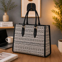 trendzara Women Beige Black Handbag