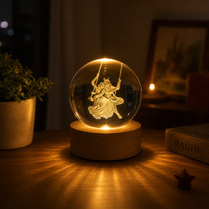 trenzios d radha krishna crystal ball night lamp -av45-o table lamp