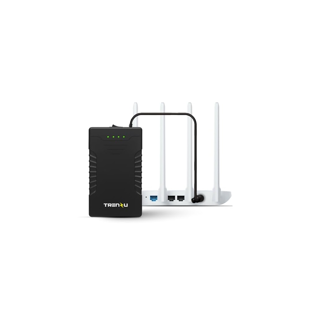 Trenzu 12V Mini UPS for WiFi Router | 10400mAh Battery Backup up to 10 ...