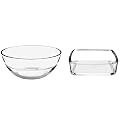 Treo Jelo Designer Glass Bowl, 2240 ml and Borosilicate Square Dish, 2000 ml