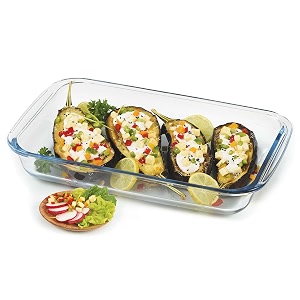 treo by milton 2200 ovensafe rectangle borosilicate glass dish 1 piece 2200 ml transparent  microwave safe  otg safe  freezer safe  dishwasher safe