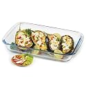 Treo By Milton 2200 Ovensafe Rectangle Borosilicate Glass Dish, 1 Piece, 2200 ml, Transparent | Microwave Safe | OTG Safe | Freezer Safe | Dishwasher Safe
