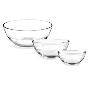 treo by milton glass serving and mixing bowl jelo set of 3 420 ml 800 ml 1430 ml transparent