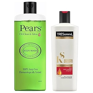 tresemme keratin smooth conditioner 190ml amp pears oil clear and glow shower gel 250ml