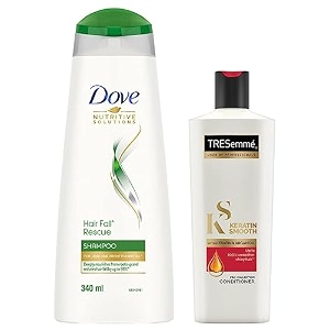 tresemme keratin smooth conditioner 190ml and dove hair fall rescue shampoo 340ml