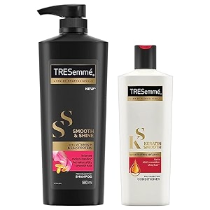 tresemme keratin smooth conditioner 190ml and smooth and shine shampoo 580ml