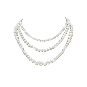 pearl necklace moti mala with matching pearl studs earrings for women and girls