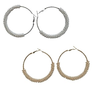 pearl necklace moti mala with matching pearl studs earrings for women and girls
