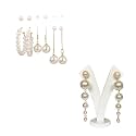 Pearl Necklace Moti Mala with matching Pearl Studs Earrings for Women and Girls