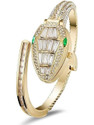 Treviyaa VINTAGE Luxury Snake Watch for Women Gold Plated Bracelet with White Crystal Dial Analog Watch  - For Women