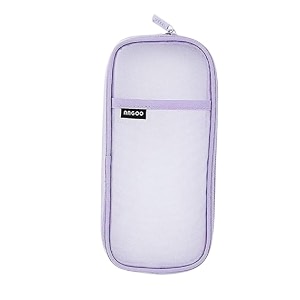 canvas pencil case pencil pouch pen grid pouch with zipper clear stationery bag transparent pencil bag for school aesthetic stationary pouches kids office school supplies purple
