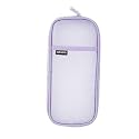 Canvas Pencil Case, Pencil Pouch Pen Grid Pouch With Zipper, Clear Stationery Bag Transparent Pencil Bag For School, Aesthetic Stationary Pouches Kids Office School Supplies (Purple)