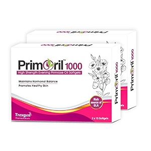 trexgen primoril 1000mg evening primrose oil for women39s health amp skin care 30 softgels 1 box pack of 2
