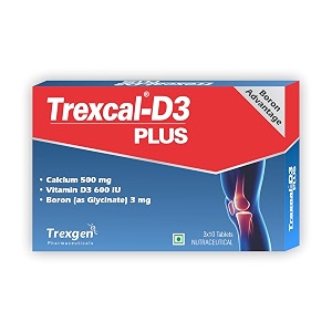 trexgen trexcal-d3 plus the advanced calcium 500 mg vitamin d3 amp boron 3 mg as glycinate advanced bone hair skin heart joint health tablets 30 tablets