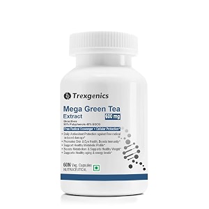 trexgenics mega green tea bioactive 95 polyphenols one-a-day antioxidant free radical scavenger cellular protection heart skin immunity amp metabolism 60 vcaps 1