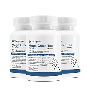 trexgenics mega green tea bioactive 95 polyphenols one-a-day antioxidant free radical scavenger cellular protection heart skin immunity amp metabolism 60 vcaps 3