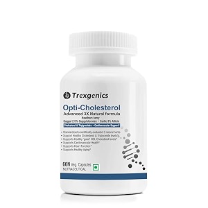 trexgenics opti-cholesterol support 3x herbs cardiovascular blood pressure triglycerides support vegan amp non-gmo 60 veg capsules pack of 1