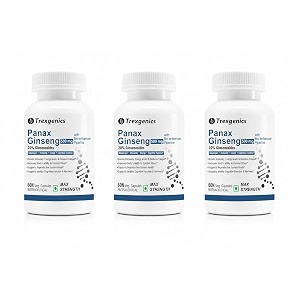 trexgenics panax redkorean ginseng 20 ginesenosides 500mg premium with bio-enhancer piperine 5mg adaptogen immunity energy cognitive function60 vcaps pack of 3
