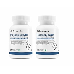 trexgenics potassium citrate k 99 275 mg electrolyte balance nerve amp muscle health vegan amp non-gmo 60 vcaps pack of 2