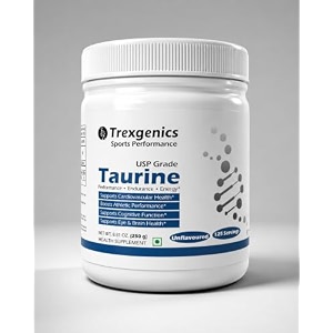 trexgenics taurine usp grade pure powder nervous system energy heart cardiovascular system brain eye health support 250 gram