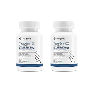 trexgenics testogen-10x synergistic testosterone and athletic performance booster with ashwagandha withanolides fenugreek amp tribulus saponins boron glycinatezincaspartic acidd3 60 x 2  120 veg capsules