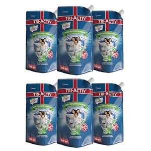 tri-activ liquid handwash refill  750ml x pack of 6 4500ml  protects from 999 disease causing germs  hand wash refill packs with aloevera amp avocado liquid soap  gentle on hands amp safe on skin