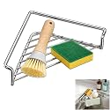 Triangular Stainless Steel Corner Sink Shelf, Sink Corner Drying Rack (1pc)