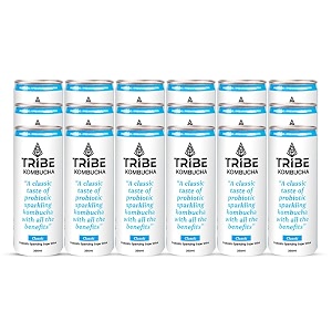 tribe kombucha naturally sparkling herbal tea  probiotic super drink  hibiscus amp lemon  gut friendly  gluten free  antioxidant and hydration  hibiscus  pack of 2 250 ml