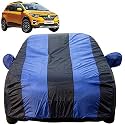 Triber Dustproof Car Cover with Mirror Pockets, Royal Blue Stripes, Taffeta Polyster,Triple Stitched, Compatible with Renaults Triber Car Cover (2019 to 2024), Triber Car Accessories