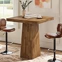 Tribesigns 39.4" H Square Bar Table, Industrial High Top Pub Cocktail Table, Wooden Home Bar Unit for Bistro, Kitchen, Dining Room, Coffee, Small Space (Table Only)