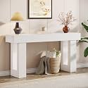 Tribesigns 63-Inch Long Console Table, Wooden Rectangular Sofa Table Behind The Couch, Farmhouse Entryway Table for Entrance, Hallway, Living Room (White)