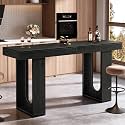Tribesigns 70.9-Inch Extra Long Bar Table, Modern Counter Height Pub Table, Rectangular Home Coffee Bar Unit with Sturdy Legs, for Living Room, Kitchen, Bistro, Black