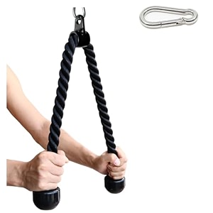 tricep rope 27 amp 35 inches 2 colors fitness attachment cable machine pulldown heavy duty coated nylon rope with solid rubber ends