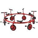Tricycle Merry Go Round Preschool Pedal Vehicles for Kids Aged 3+, Rotating Bike 6 Seats 360 Spin for Kindergarten Playground Daycare and Classroom Outdoor Play Equipment Red