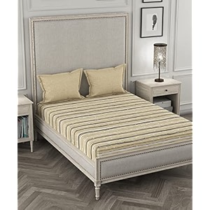 trident bedsheet set - aroma collection 100 cotton double bed 1 king size bedsheet 274cm x 274cm with 2 pillow covers 46cm x 69cm 144 thread count strawberry fragrance