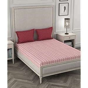 trident king sheet set 100 cotton 144 thread countking size sheet set with 2 pillow covers superior softness luxury oeko-tex certified aroma bedsheets collection strawberry