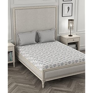 trident bedsheet set - aroma collection 100 cotton double bed 1 king size bedsheet 274cm x 274cm with 2 pillow covers 46cm x 69cm 144 thread count strawberry fragrance