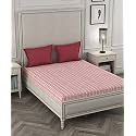 TRIDENT King Sheet Set, 100% Cotton, 144 Thread Count,King Size Sheet Set with 2 Pillow Covers, Superior Softness, Luxury, Oeko-Tex Certified, Aroma Bedsheets Collection (Strawberry)
